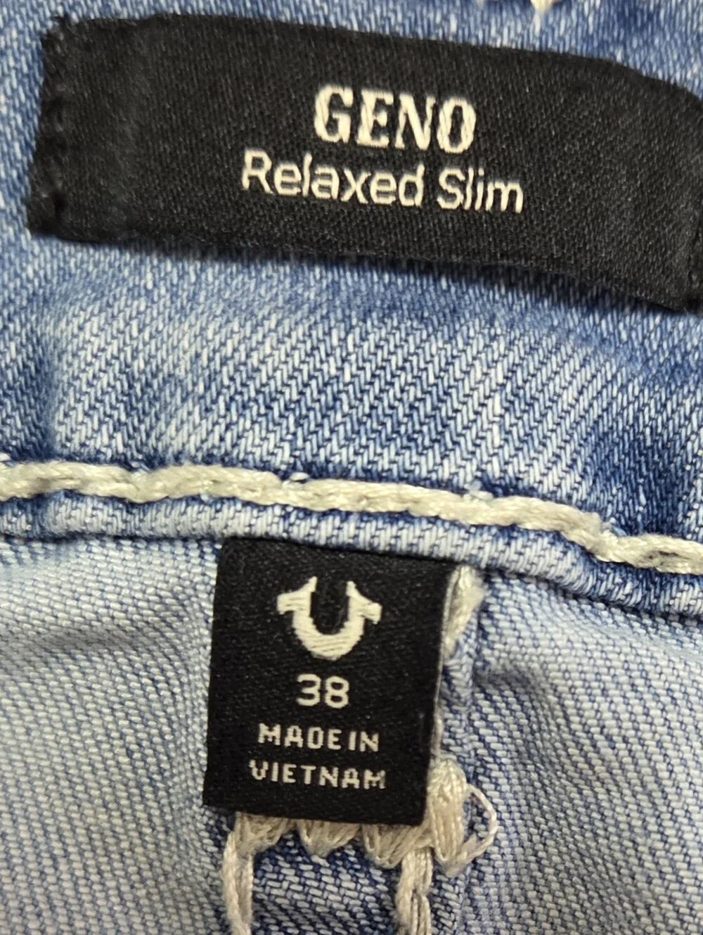 True Religion Geno Relaxed Slim Jeans Mens Size 38 Light Wash Streetwear